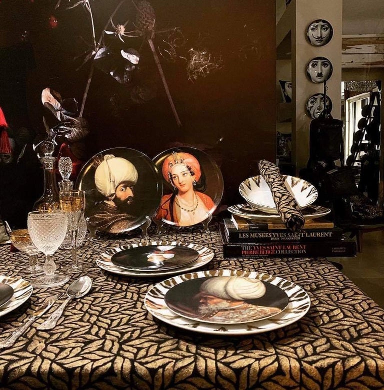 Contemporary Handmade Sultan Bejazet Ceramic Dinner Plate For Sale