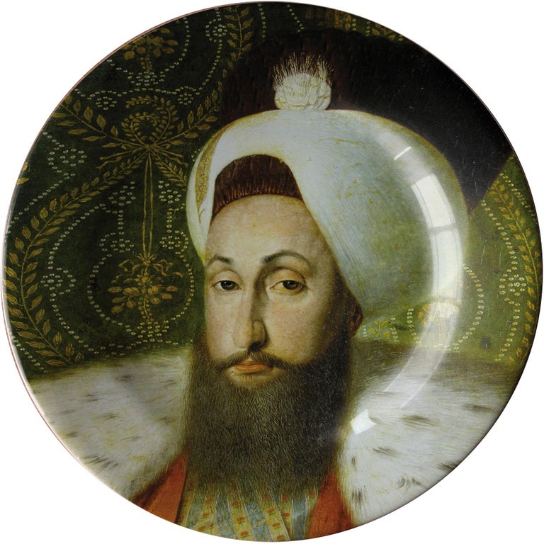 Handmade Sultan Selim III Ceramic Dinner Plate For Sale