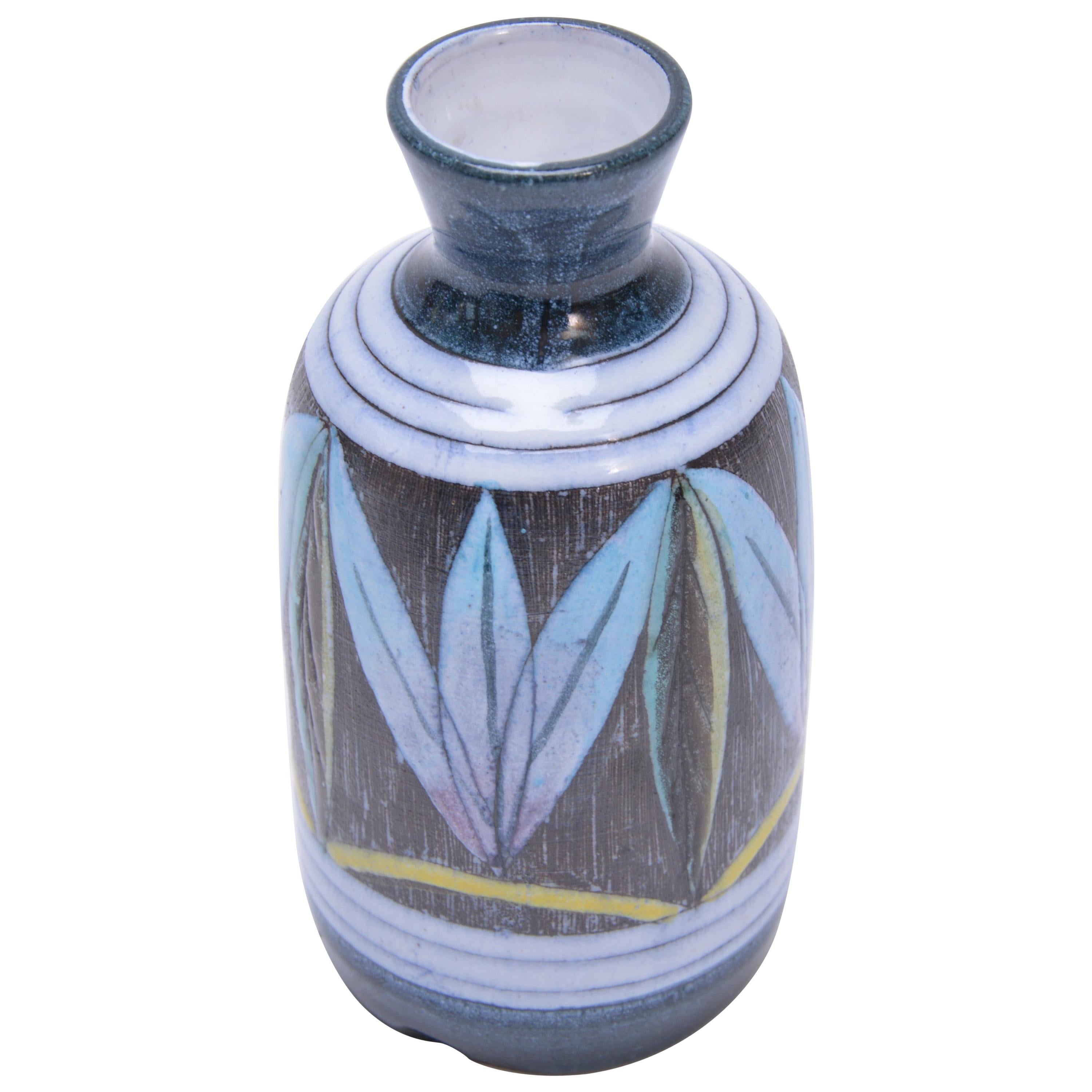 Handmade Swedish Ceramic Vase by Alingsås Ceramic, 1960s For Sale