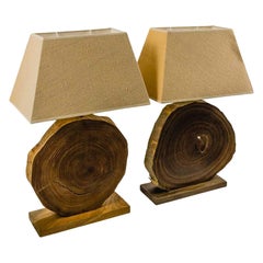Handmade Table Lamp in Palo Santo Wood, Wabi Sabi Home Zen