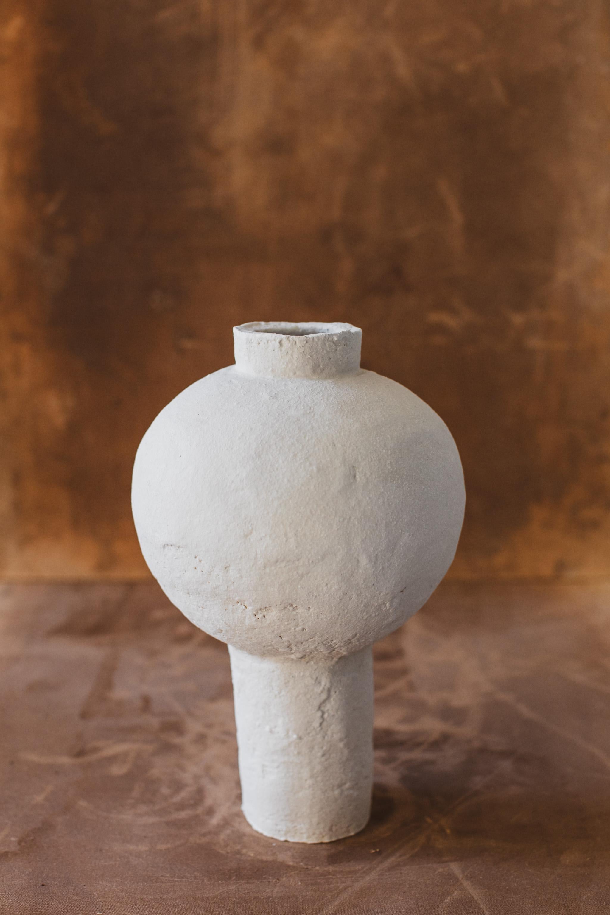 Fired Handmade Tall Ceramic Moon Jar by Mugly, NYC