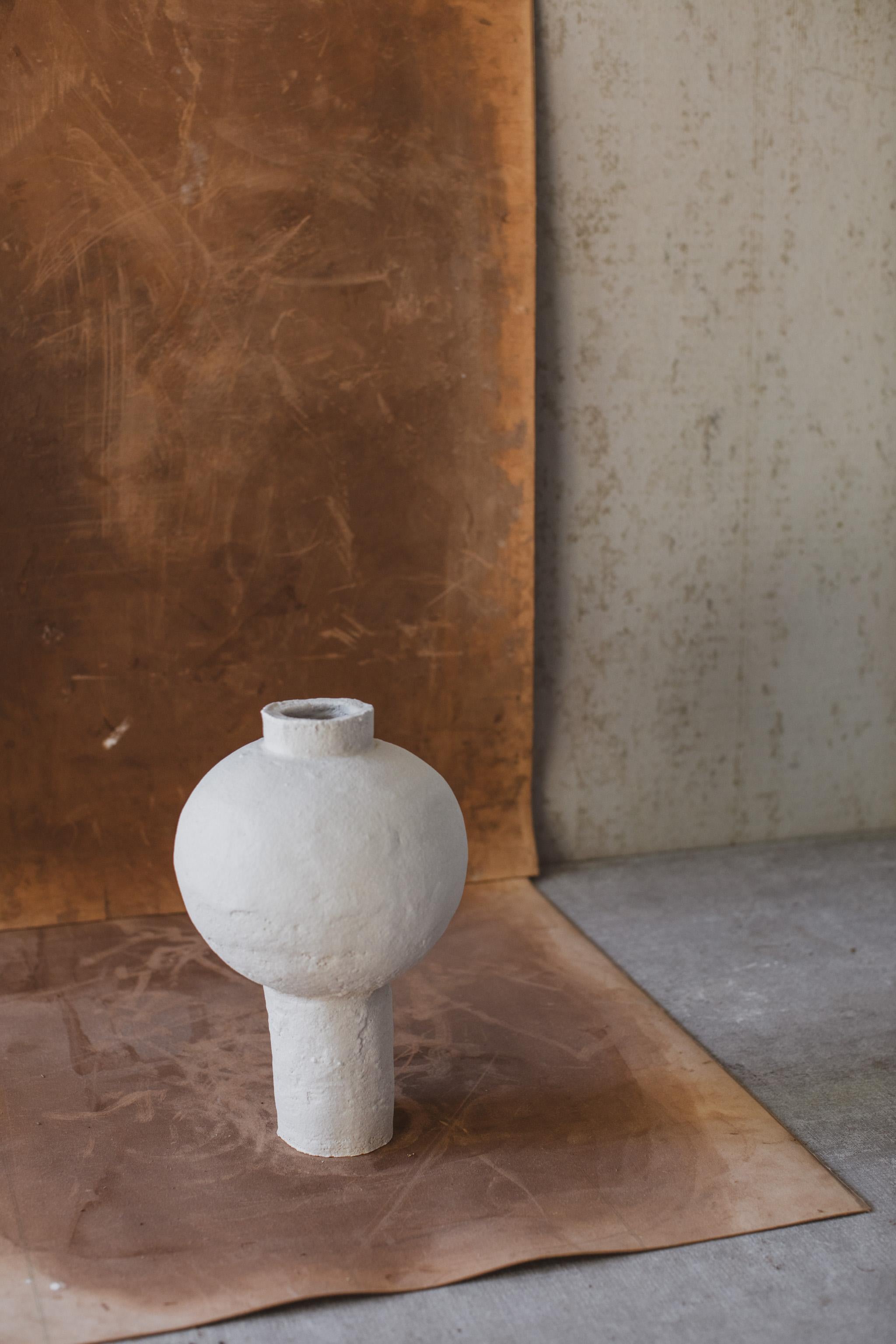 Contemporary Handmade Tall Ceramic Moon Jar by Mugly, NYC