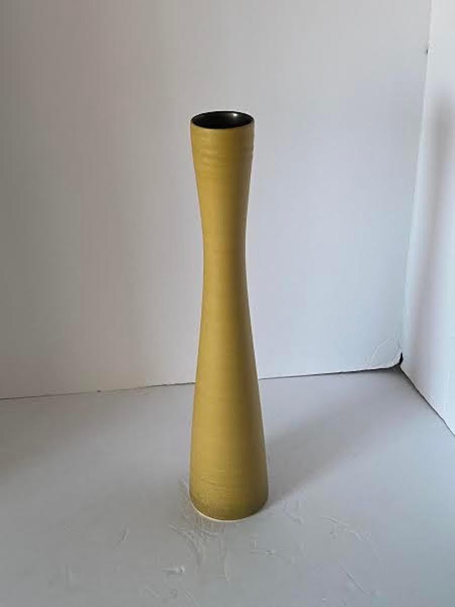 Italian Handmade Tall Slender Fine Ceramic Vases, Contemporary, Italy