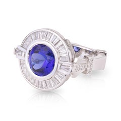 Handmade Tanzanite and Diamond Art Deco Style Dress Ring