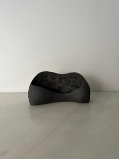 Handmade Tea Light Textured Black Ceramic Candle Holder by Maku Ceramic
