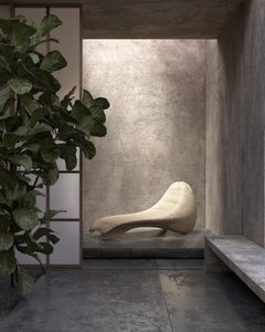 Sedia da sole in teak fatta a mano - Design parametrico scultoreo