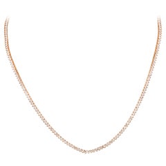 Collana Tennis fatta a mano in oro rosa 14K 5,30ct