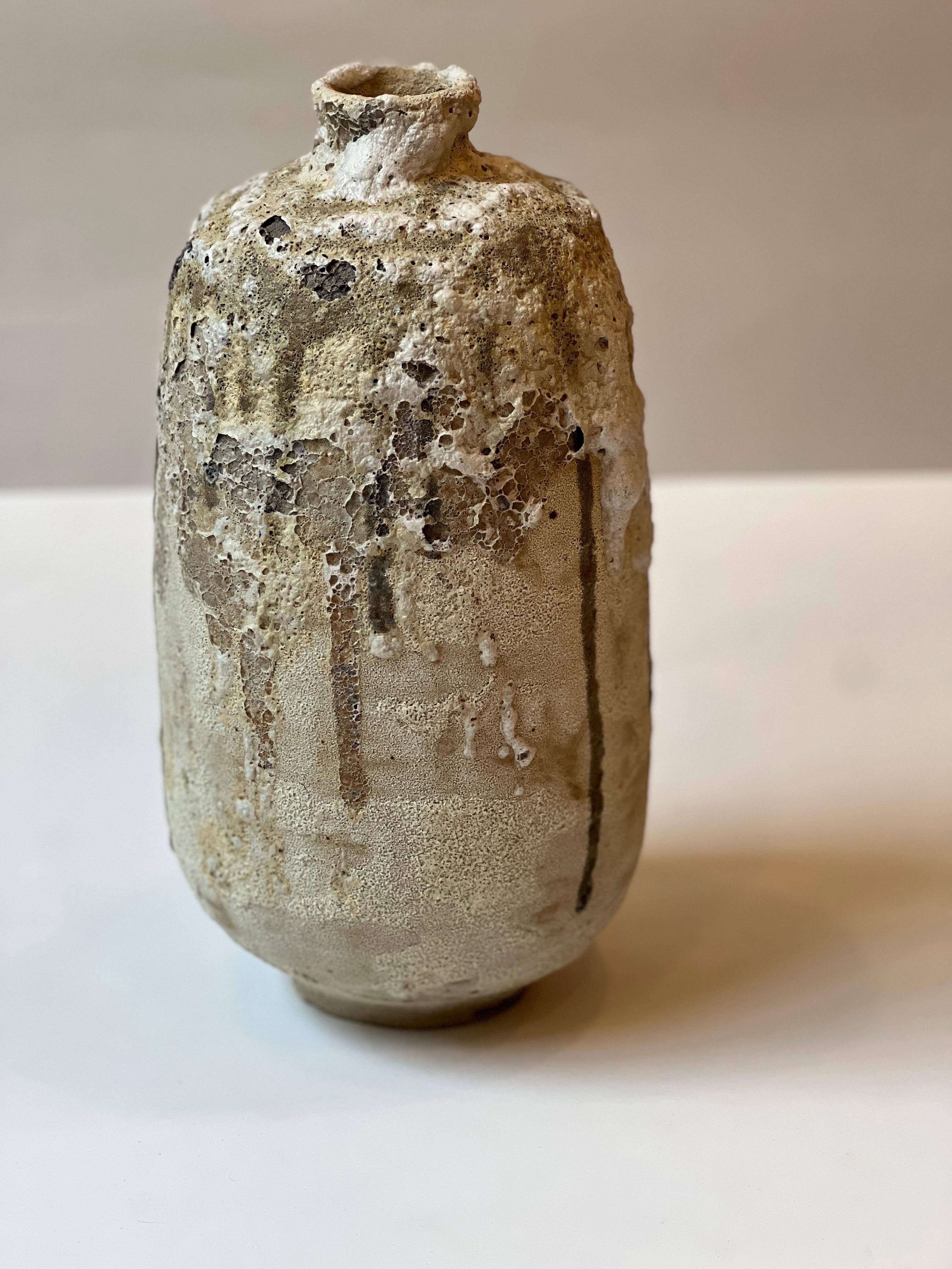 Argile Vase en terre cuite émaillée Cratère fait à la main - grand en vente