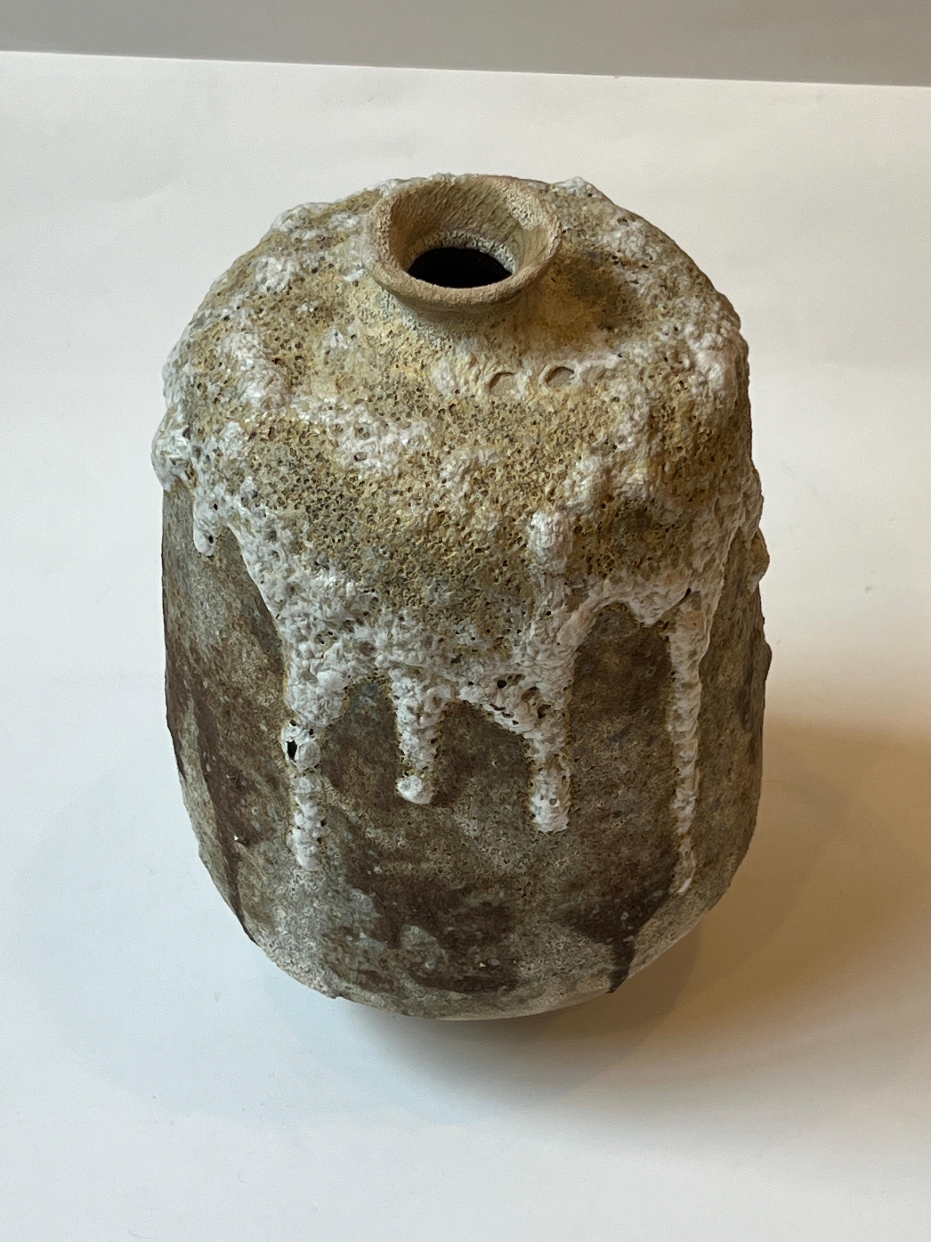 Vase en terre cuite émaillée cratère fait à la main Medium en vente 6