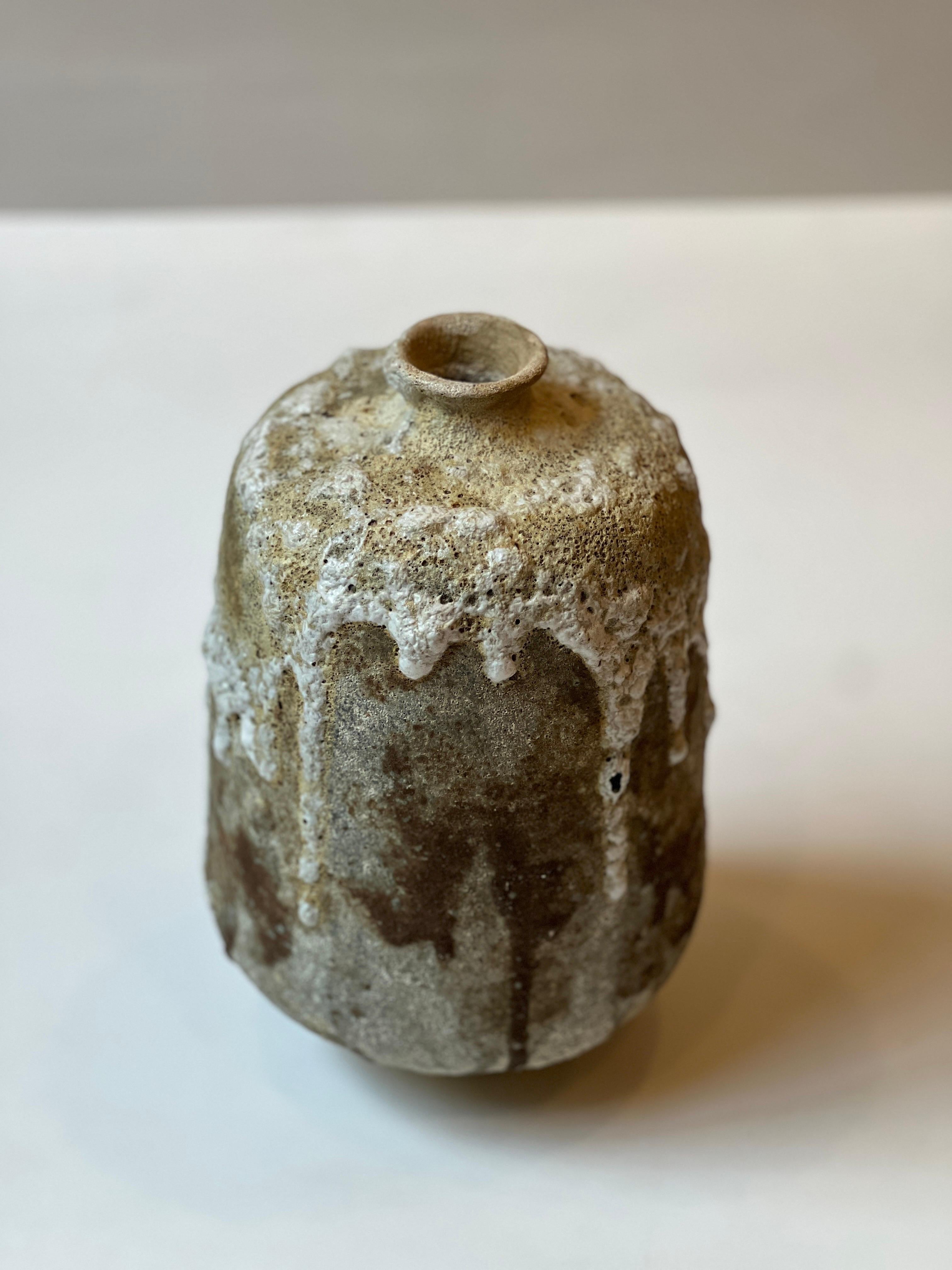 Vase en terre cuite émaillée cratère fait à la main Medium en vente 2