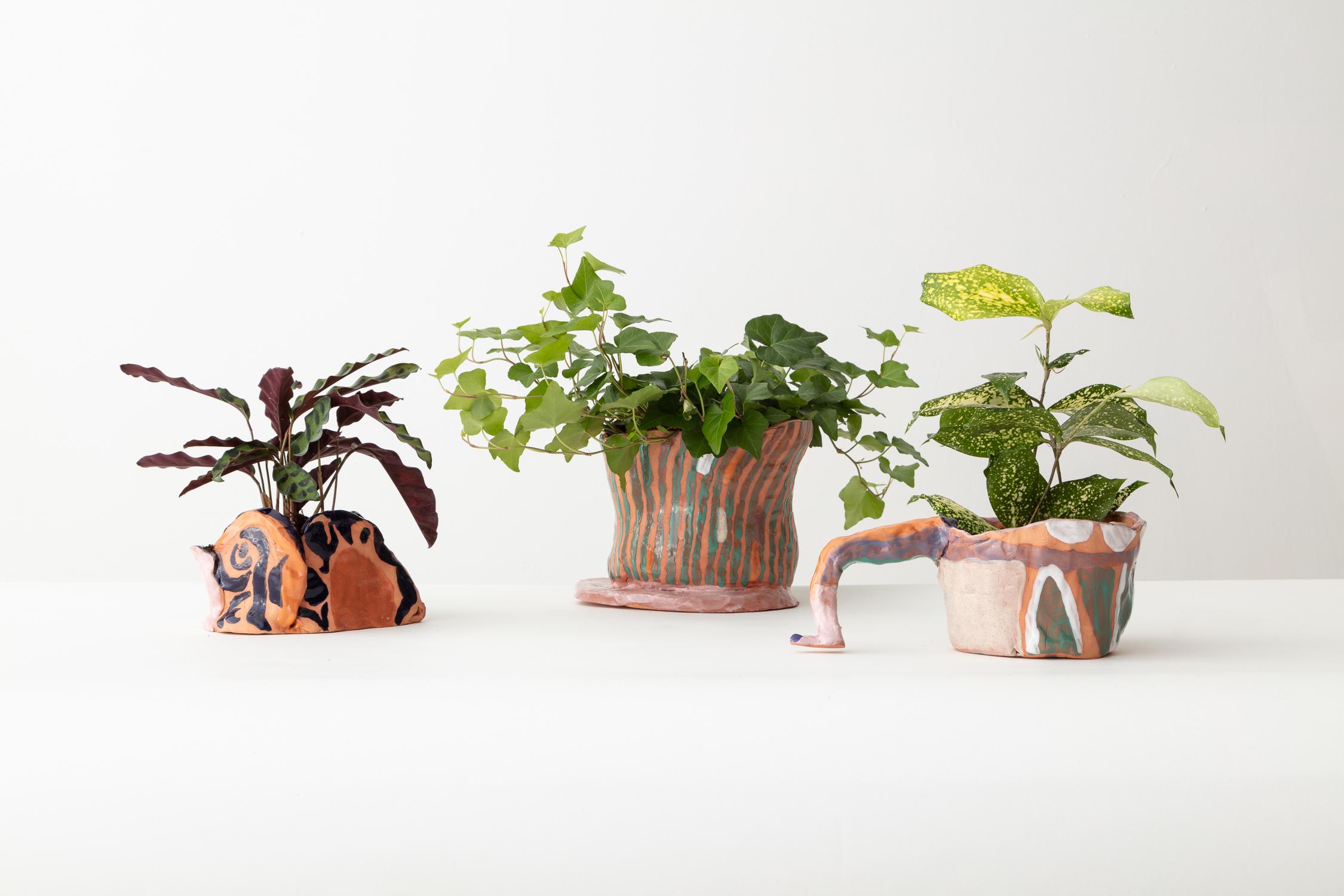 Handgefertigter Terrakotta-Pflanzgefäß „Tulpentopf“ (21. Jahrhundert und zeitgenössisch) im Angebot