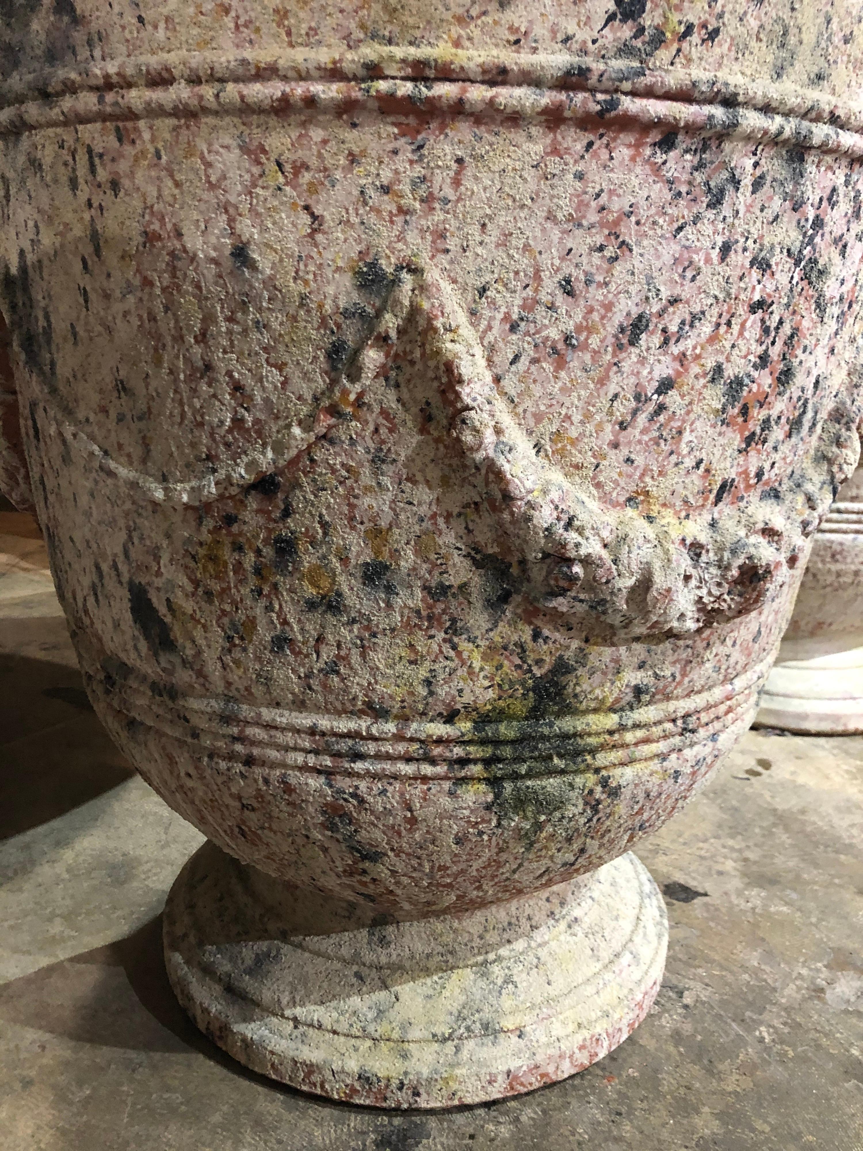 Handmade Terracotta Garland Urn In Good Condition For Sale In Dallas, TX