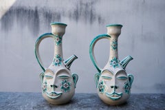 Handmade Terracotta Pitcher Vase by Maga S. Stefano, Sicily 1970