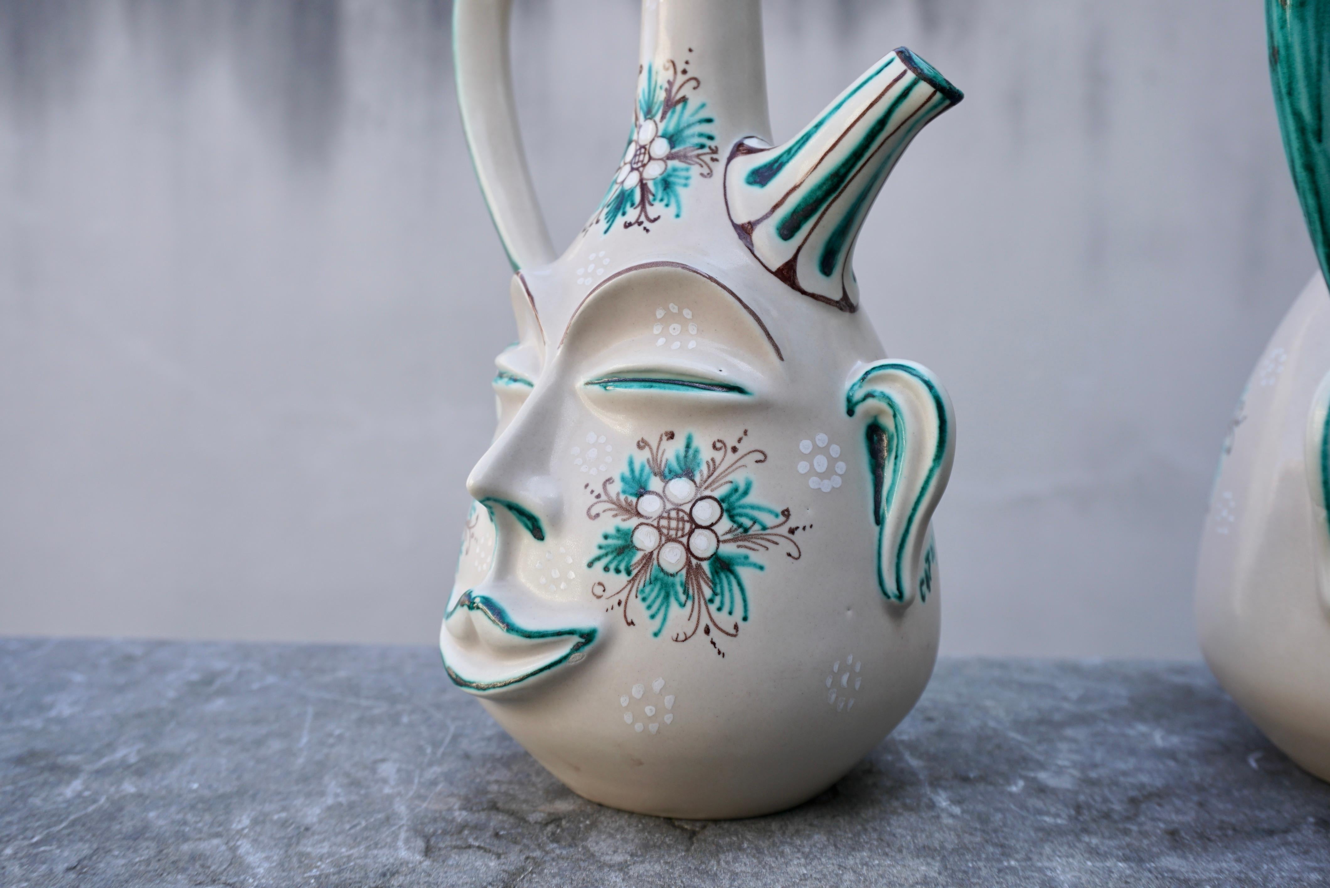 Handmade Terracotta Pitcher Vase by Maga S. Stefano, Sicily 1970 For Sale 2