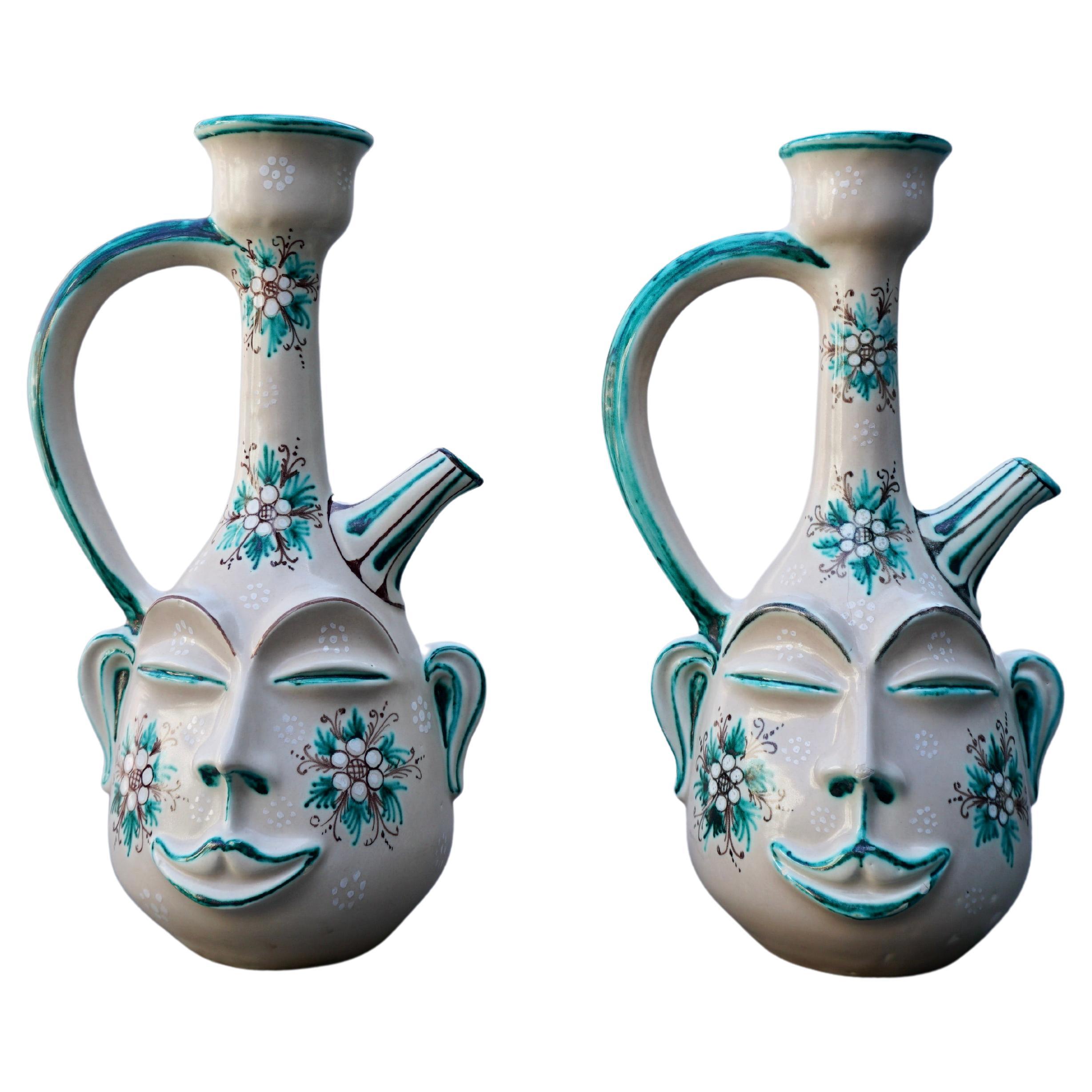 Handmade Terracotta Pitcher Vase by Maga S. Stefano, Sicily 1970 For Sale