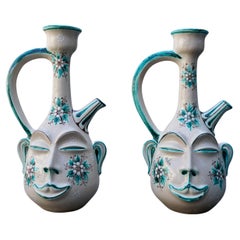 Handmade Terracotta Pitcher Vase by Maga S. Stefano, Sicily 1970