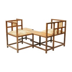 Handmade tete a tete conversation sofa bench inspired by Rennie Mackingtosh
