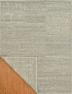 Handmade Textured Neutral Wool Rug with Subtle Speckled Finish