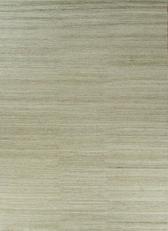 Handmade Textured Wool Rug in Ivory Beige with Subtle Tonal Variation