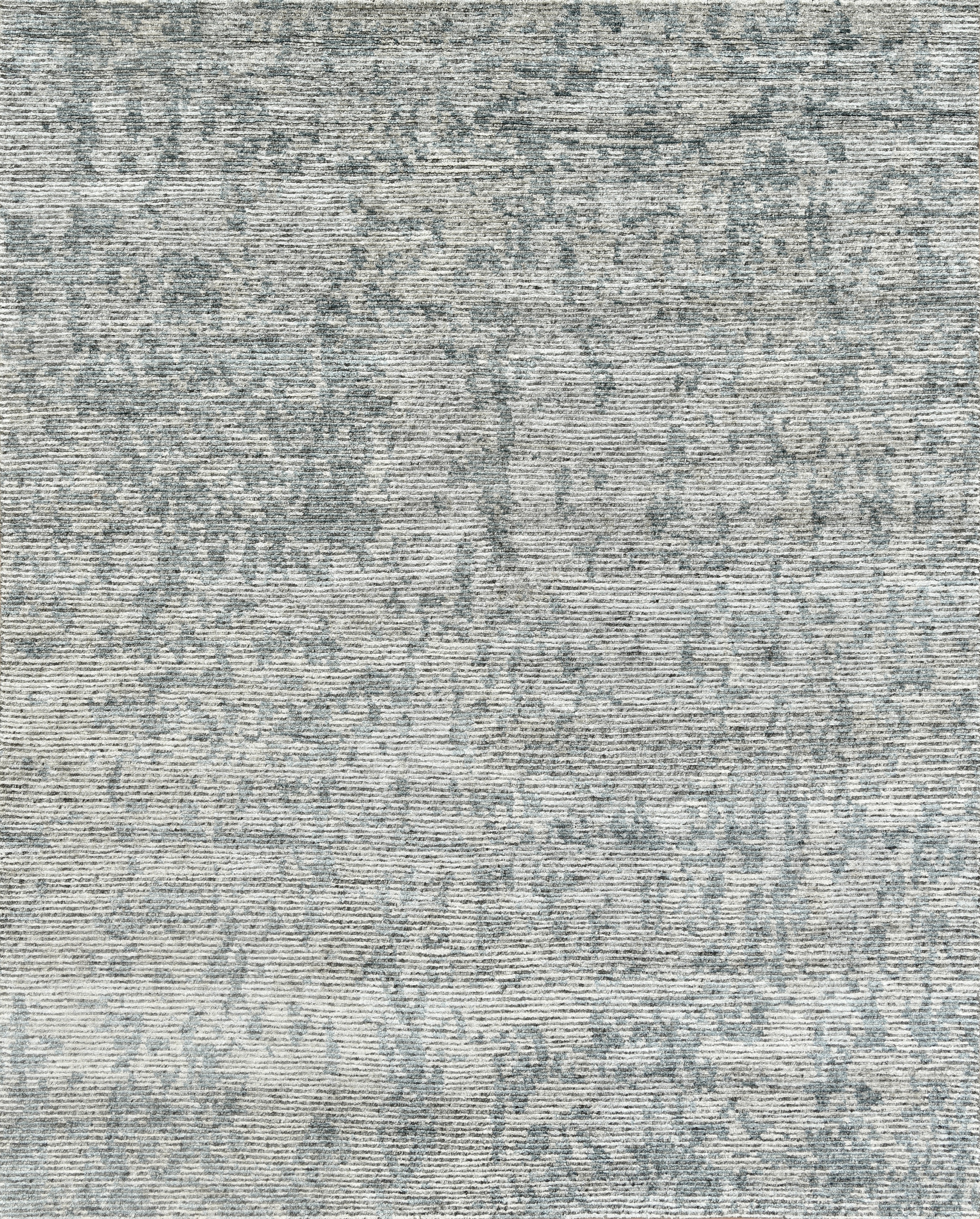 Handmade Textured Wool Rug in Soft Grey and Blue Tones For Sale
