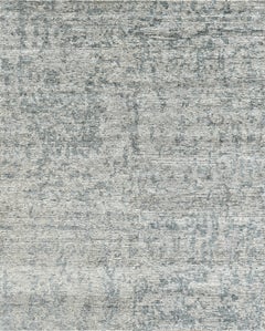 Handmade Textured Wool Rug in Soft Grey and Blue Tones