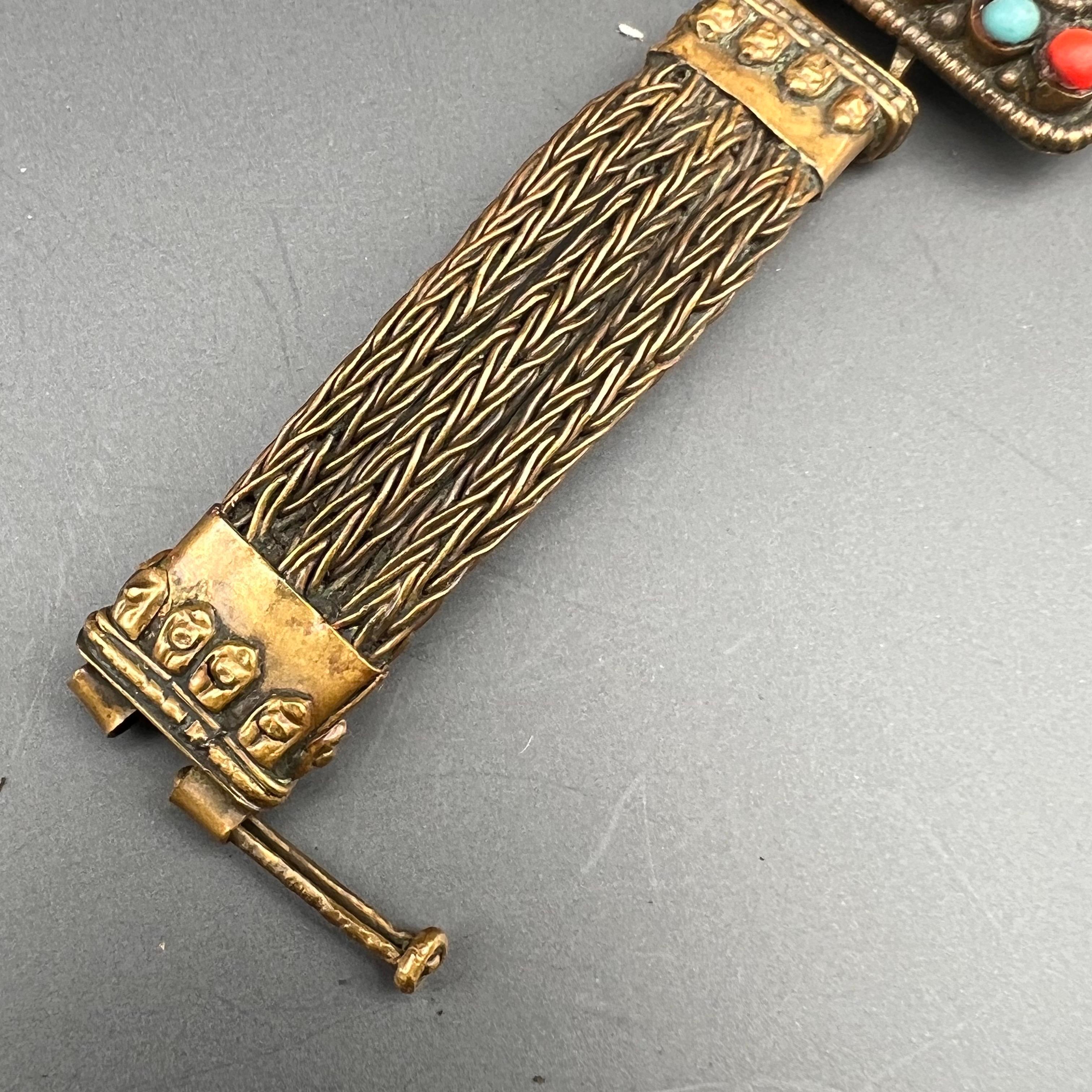 Handmade Tibet Bracelet with Carved Ganesha For Sale 2