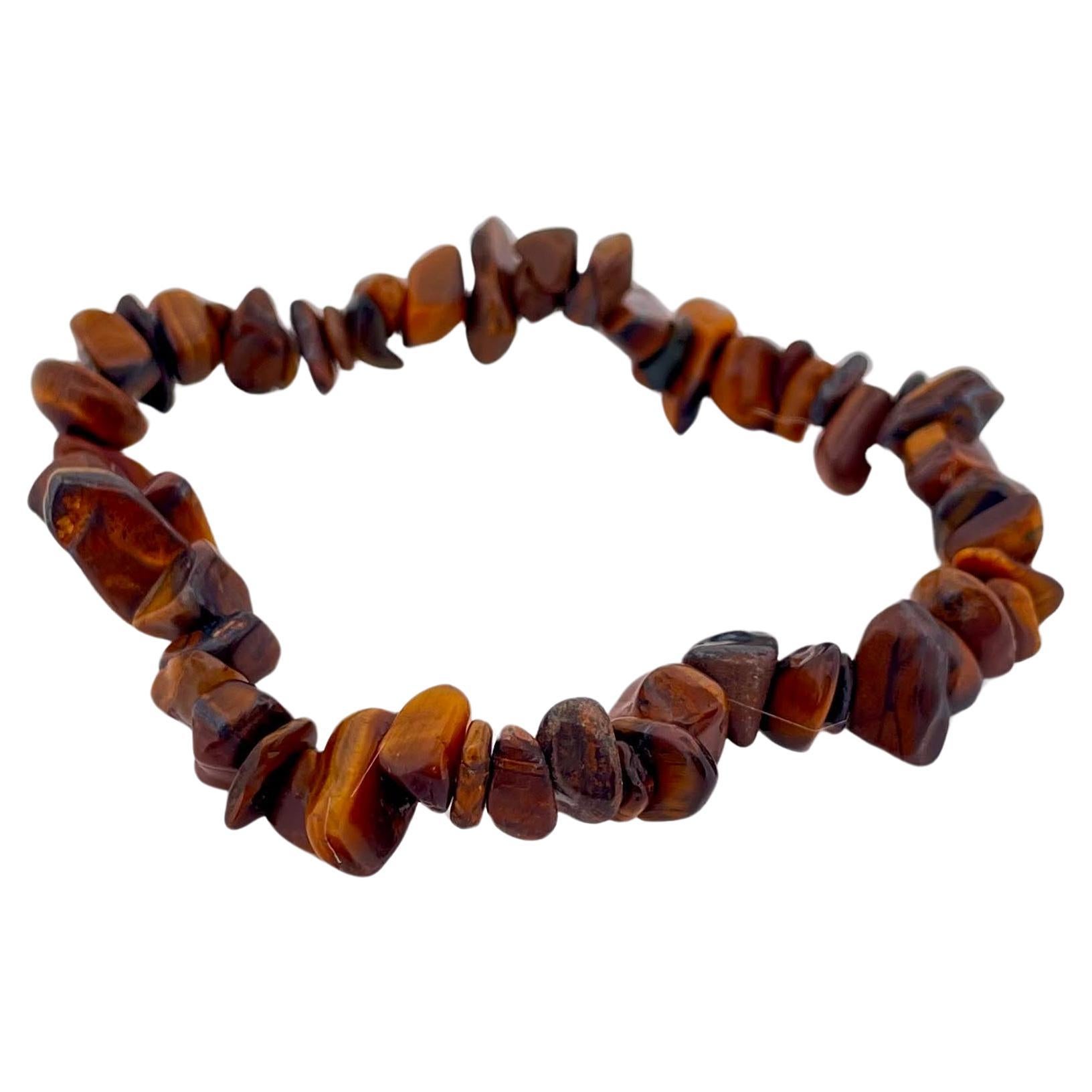Pulsera de cuentas de piedra de ojo de tigre hecha a mano en tamaño libre de Madagascar