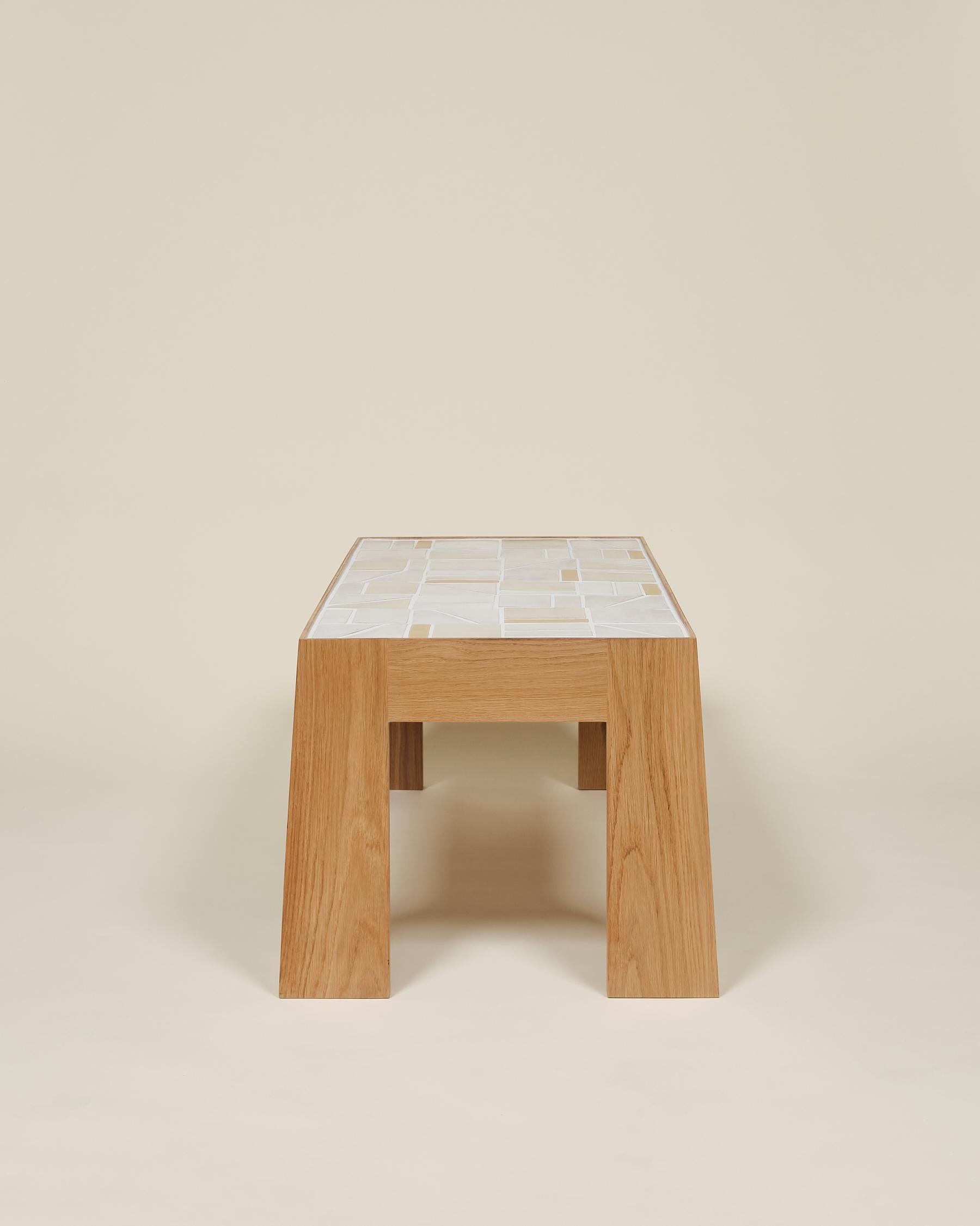 Américain Table basse Lith à plateau en carreaux faite à la main par Lynnea Jean, en stock en vente