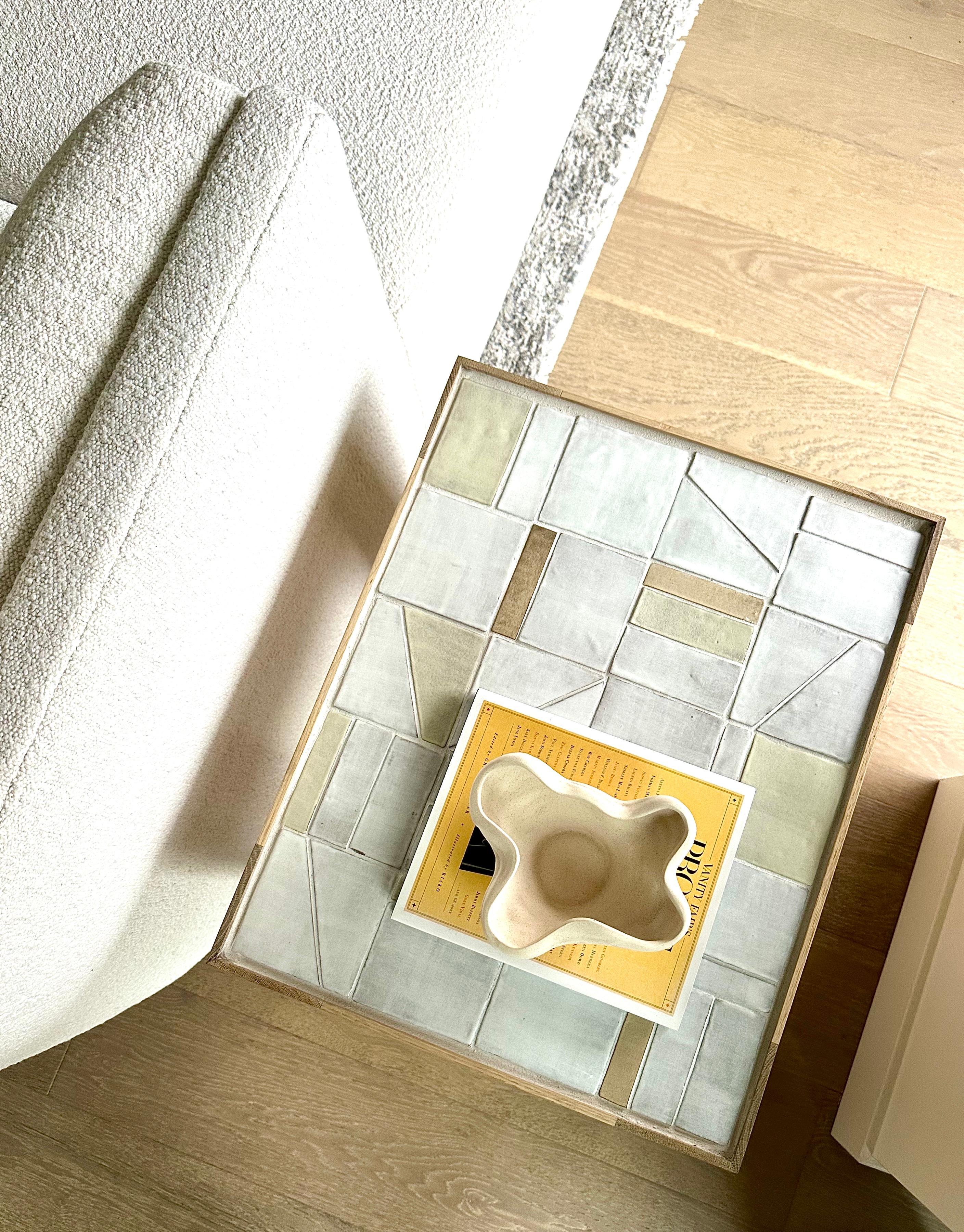Handmade Tile Top Lith Side Table, by Lynnea Jean For Sale 1