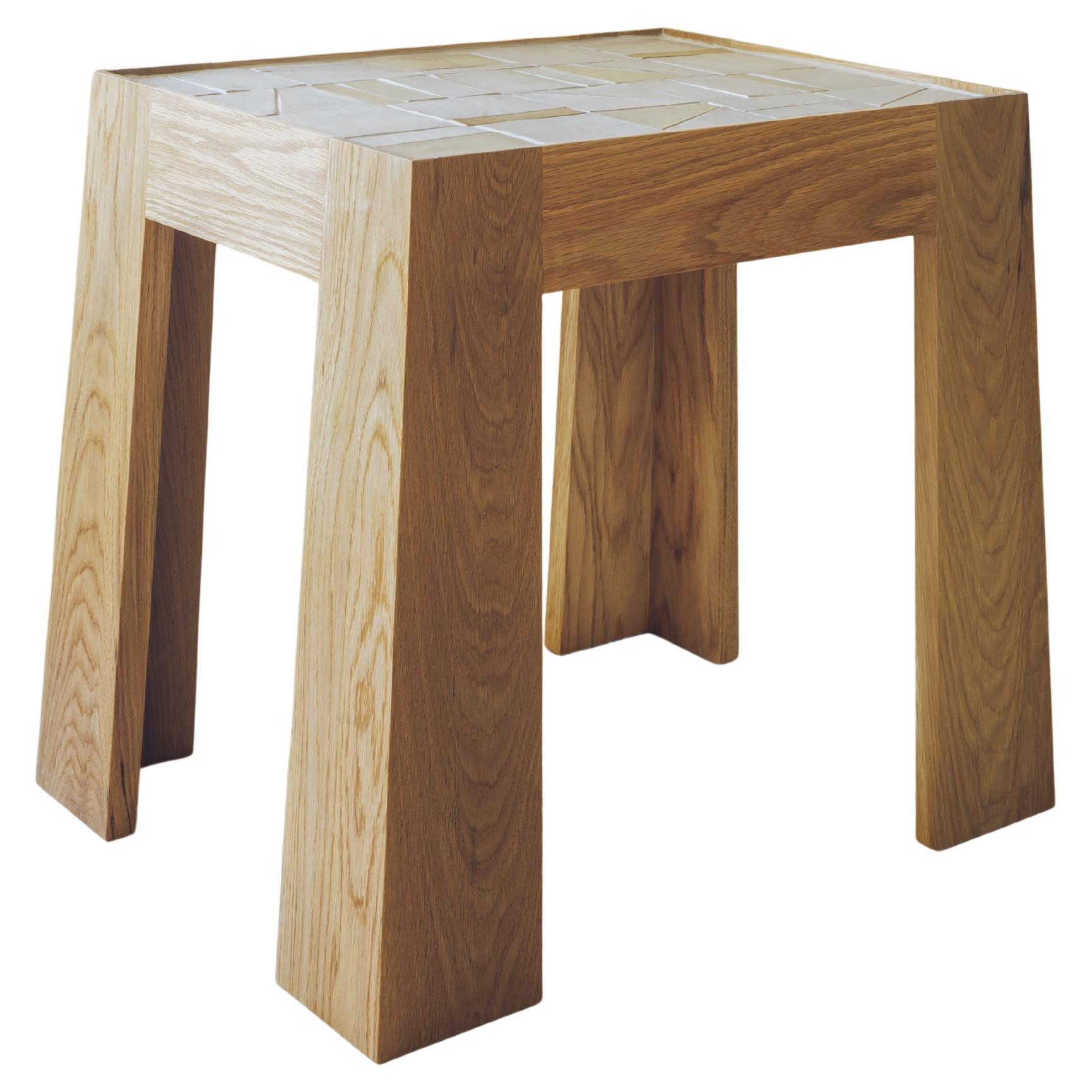Tavolino Lith con piano in piastrelle fatto a mano di Lynnea Jean, in stock in vendita