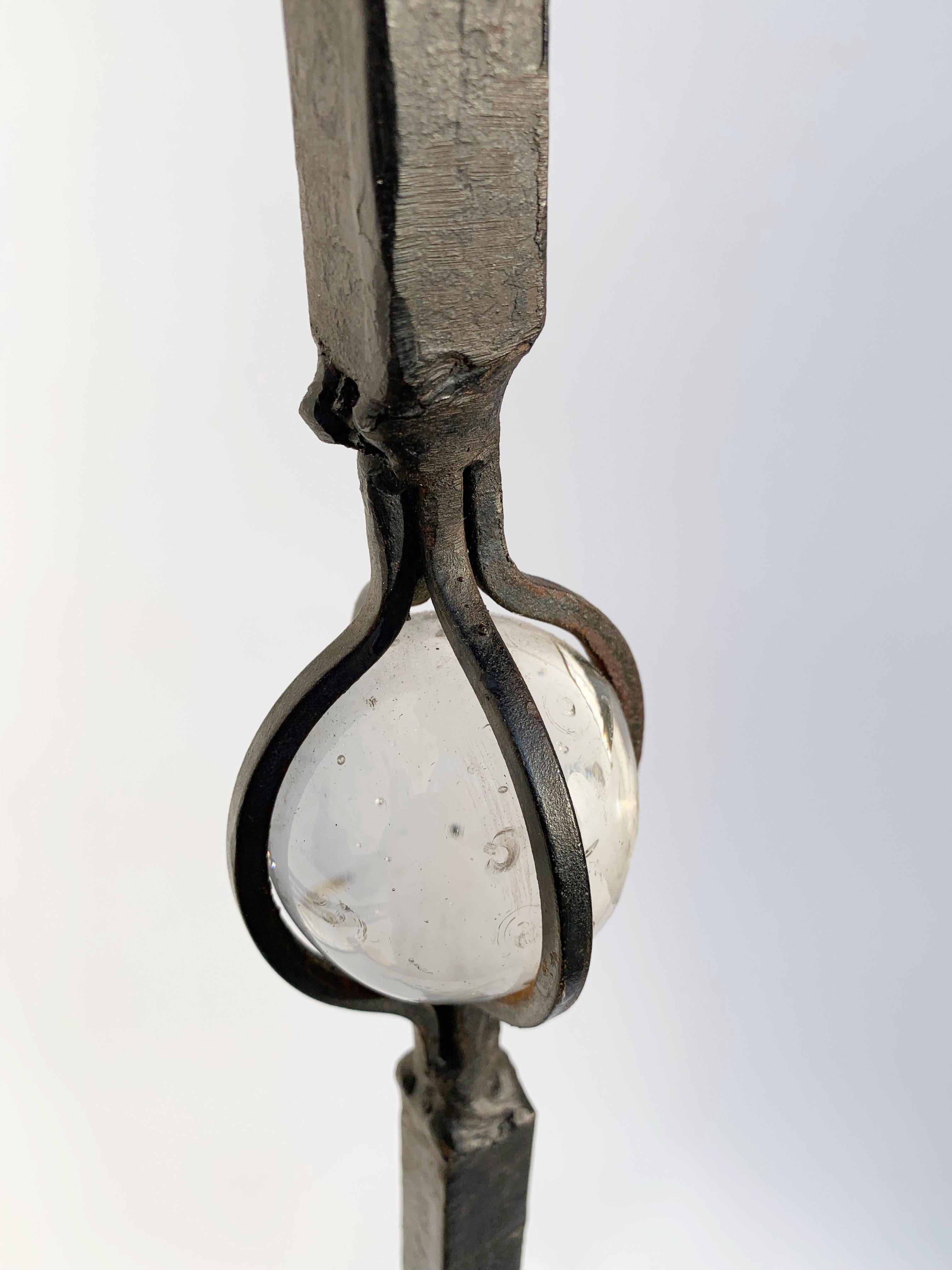 Handmade Torch/Wrought Iron Torches and Glass from the 19th Century, Italy 4