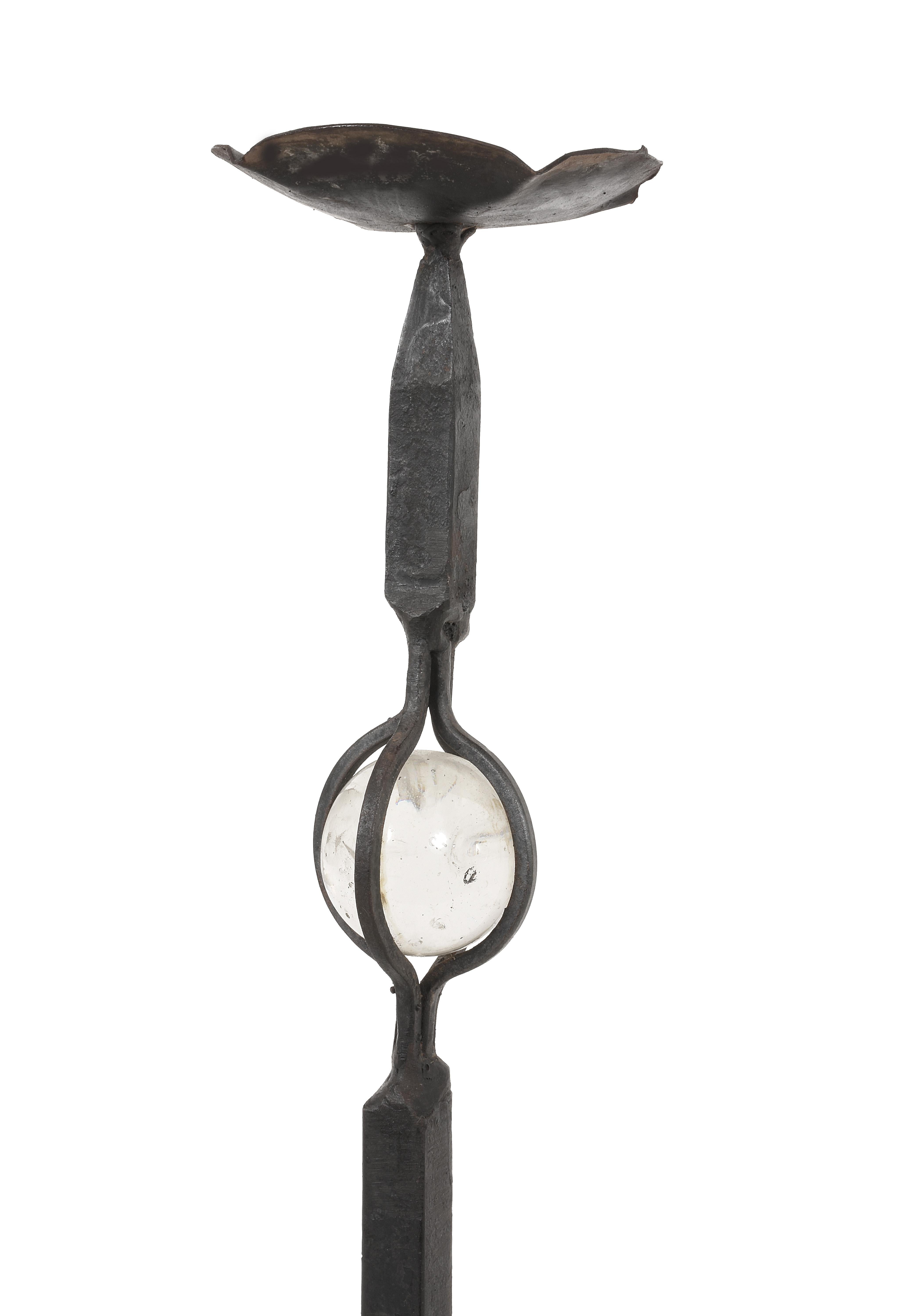 Handmade Torch/Wrought Iron Torches and Glass from the 19th Century, Italy In Good Condition In Roma, IT