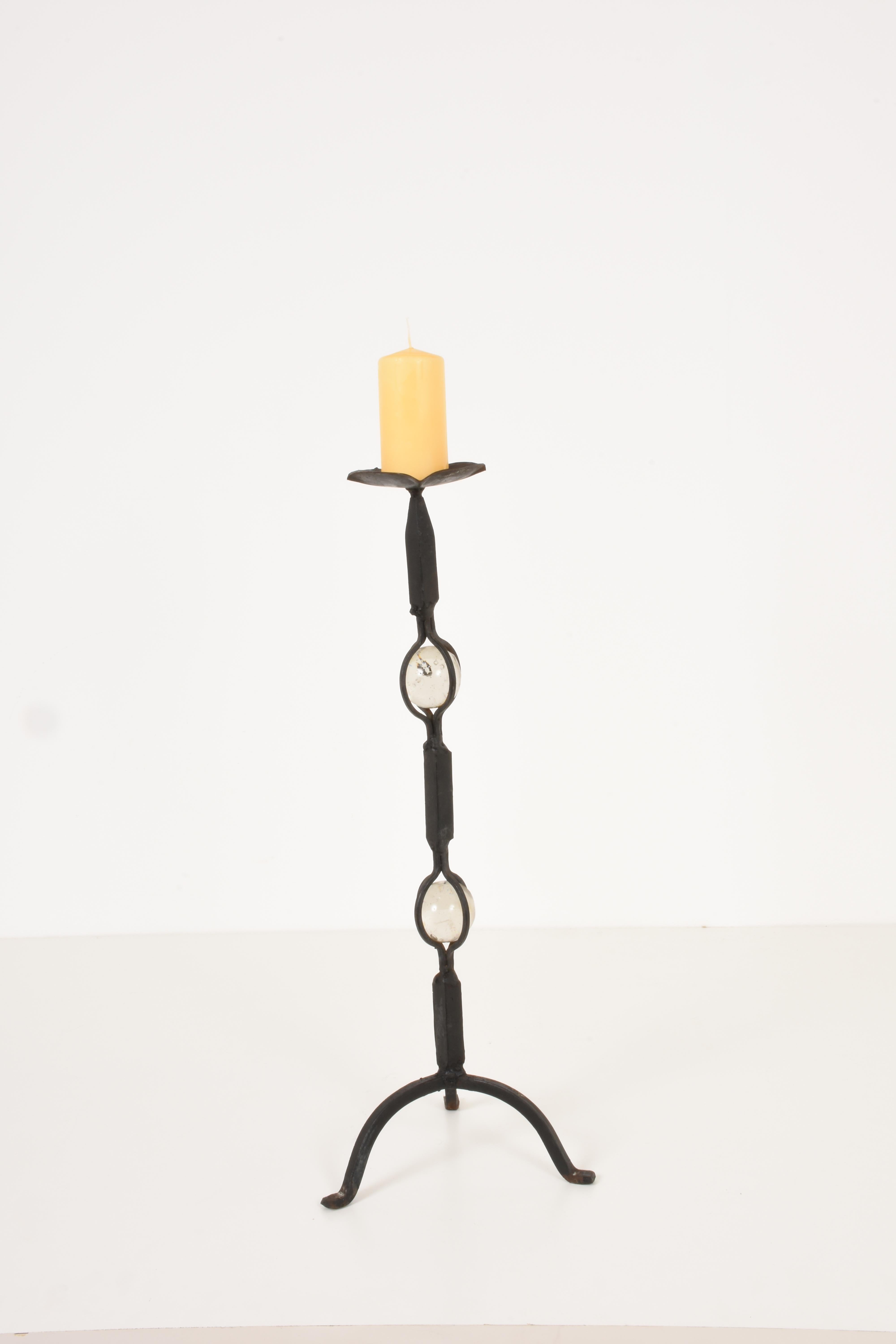 Handmade Torch/Wrought Iron Torches and Glass from the 19th Century, Italy 1