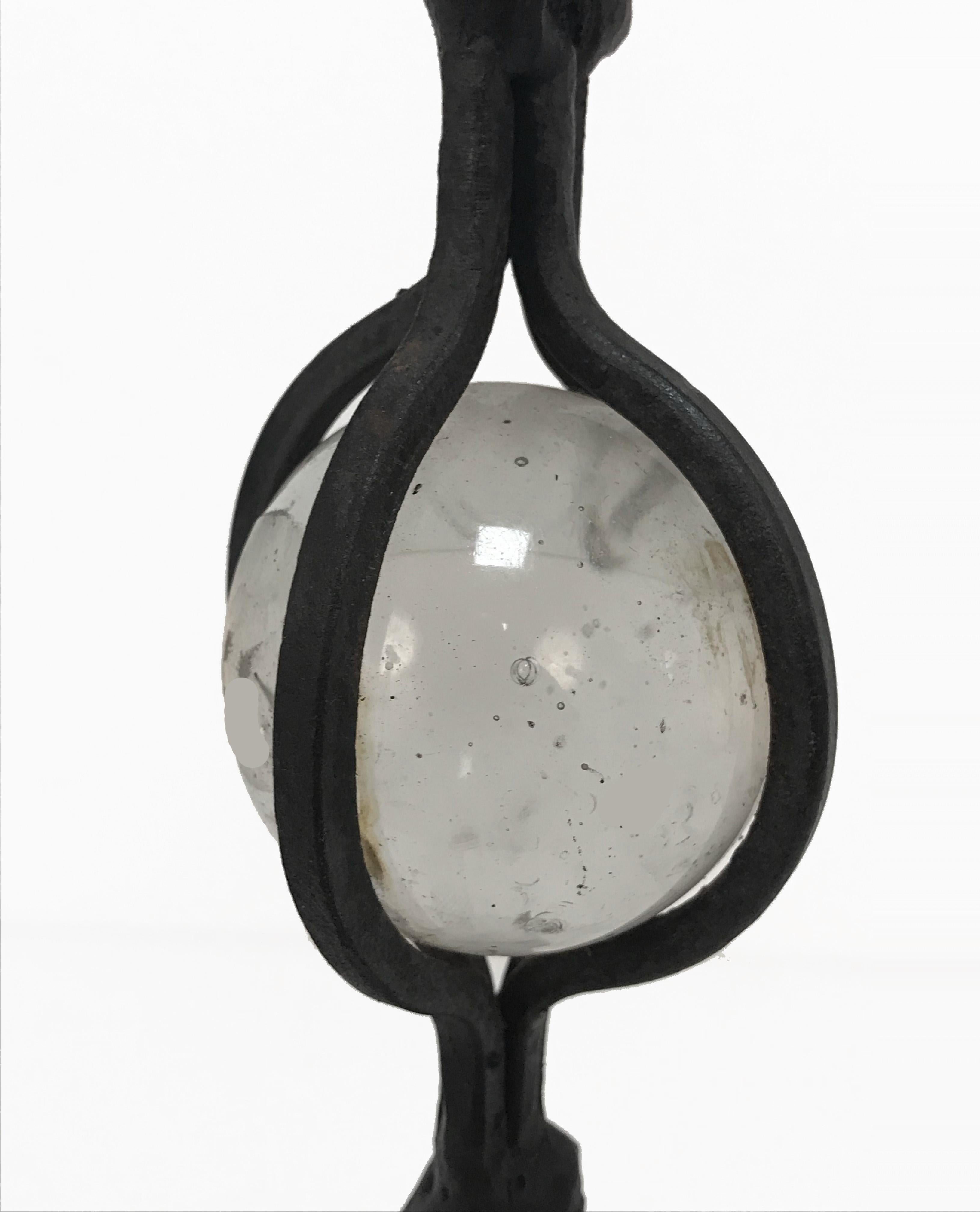 Handmade Torch/Wrought Iron Torches and Glass from the 19th Century, Italy 3