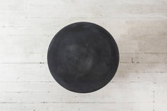 Handmade Tourmaline and Black Plaster Tall Drum, Side Table by Samuel Amoia