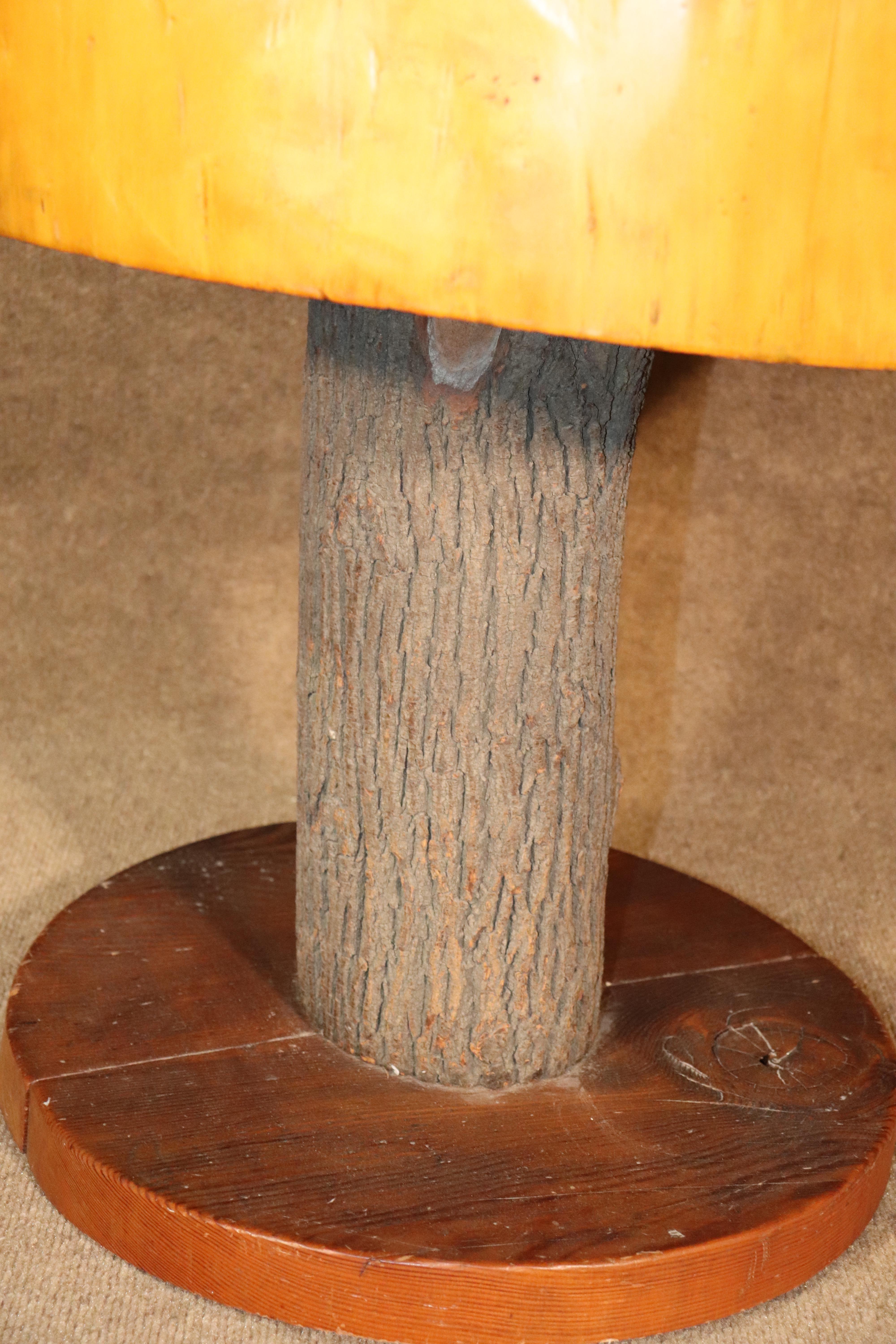 Rustic Handmade Tree Slab Table For Sale