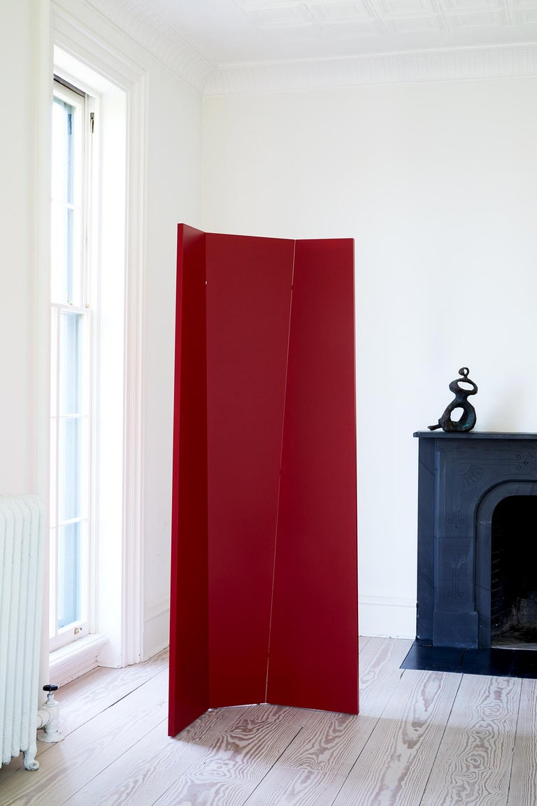 Handmade TriFold Opaque Lacquer Folding Screen / Room Divider For Sale