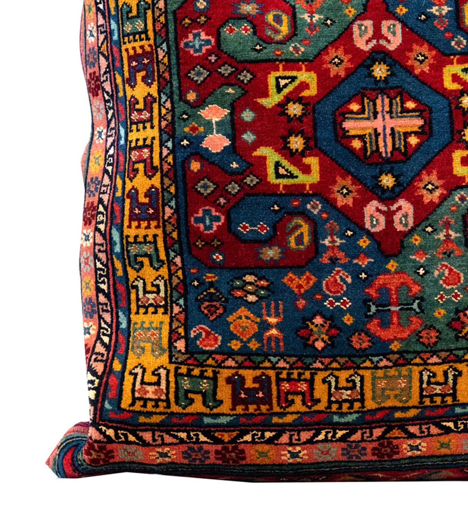 Afghan Handmade Tribal Pillow Cover, Traditional Pillow Carpet Floor Cushion