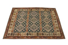 Handgefertigter türkischer antiker Kelim-Teppich, traditioneller flacher gewebter Wollteppich, geometrisch