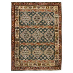 Handmade Turkish Antique Kilim Rug Traditional Flat Woven Wool Carpet