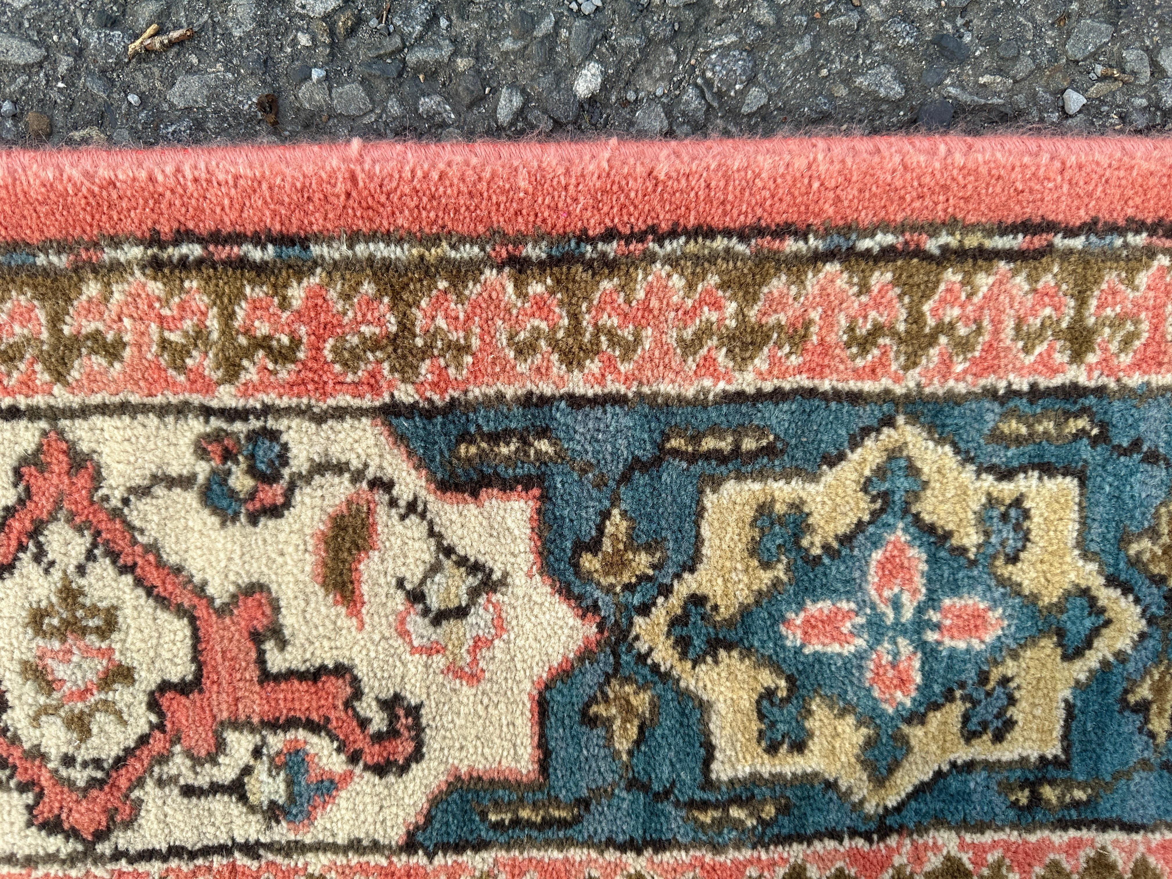 Fin du 20e siècle Tapis turc Bergama Karastan fait main des années 1980 - W5234 en vente