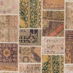 Handmade Turkish Oushak Patchwork Rug Reimagined, Custom Options Available