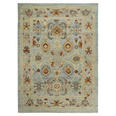 Afghanistan Sultanabad Area Rugs Circa 1990 - Wool Ivory Light Blue - 95560