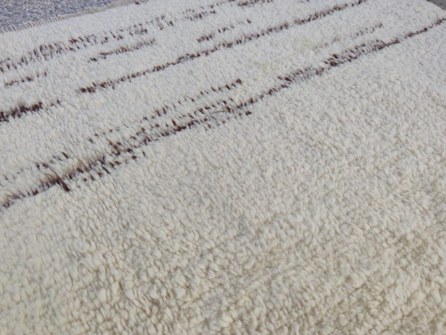 Handgefertigter türkischer Tulu-Teppich, 100 % natürliche, unbefärbte Wolle, moderner skandinavischer Teppich im Angebot 5