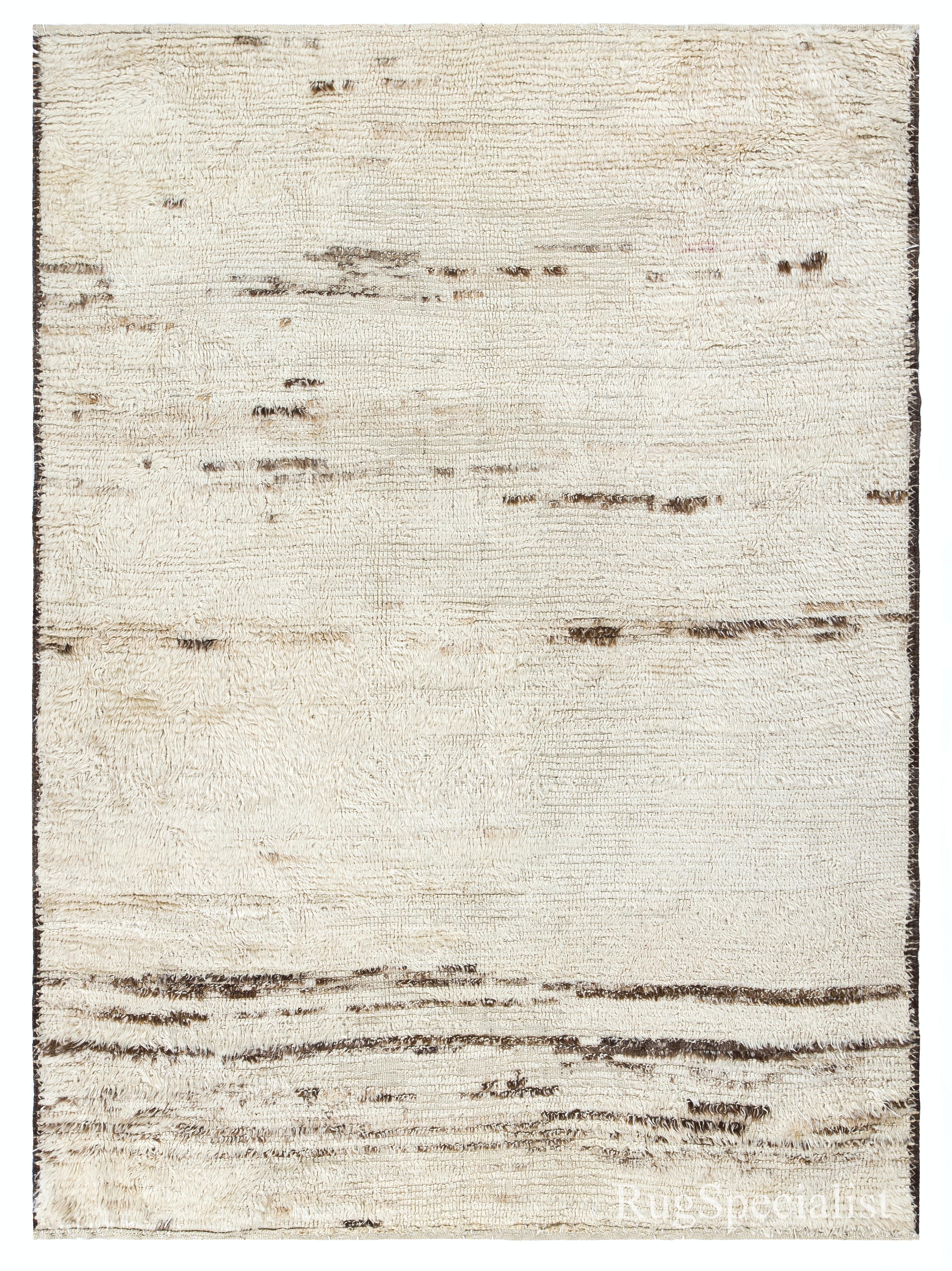 Handgefertigter türkischer Tulu-Teppich, 100 % natürliche, unbefärbte Wolle, moderner skandinavischer Teppich (Handgeknüpft) im Angebot