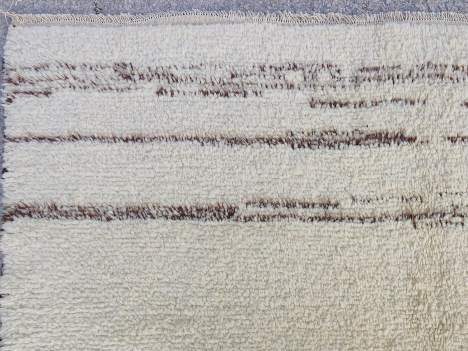 Handgefertigter türkischer Tulu-Teppich, 100 % natürliche, unbefärbte Wolle, moderner skandinavischer Teppich im Angebot 2