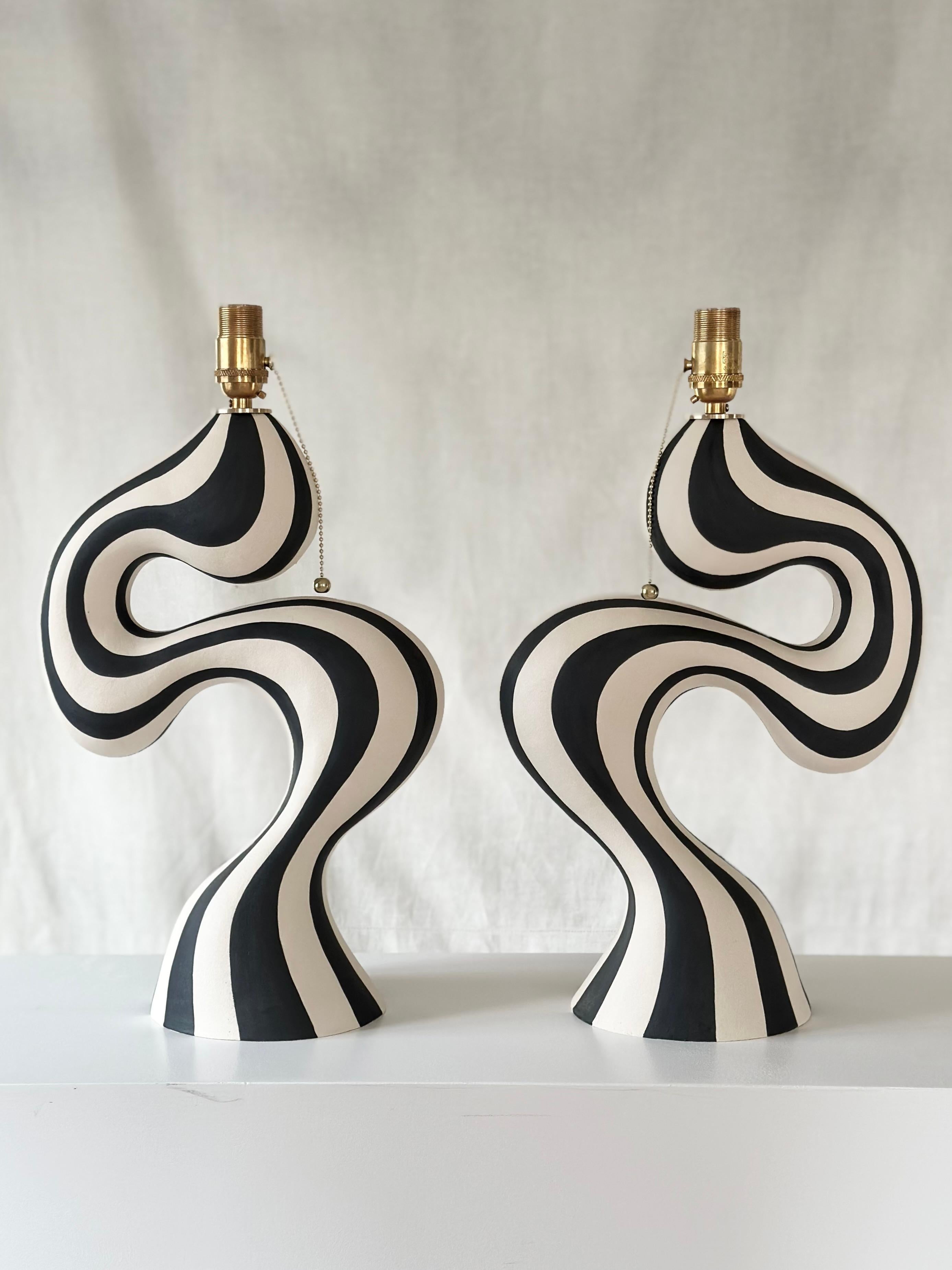 Lámparas gemelas hechas a mano por el artista noruego Jossolini Hecho a mano en venta