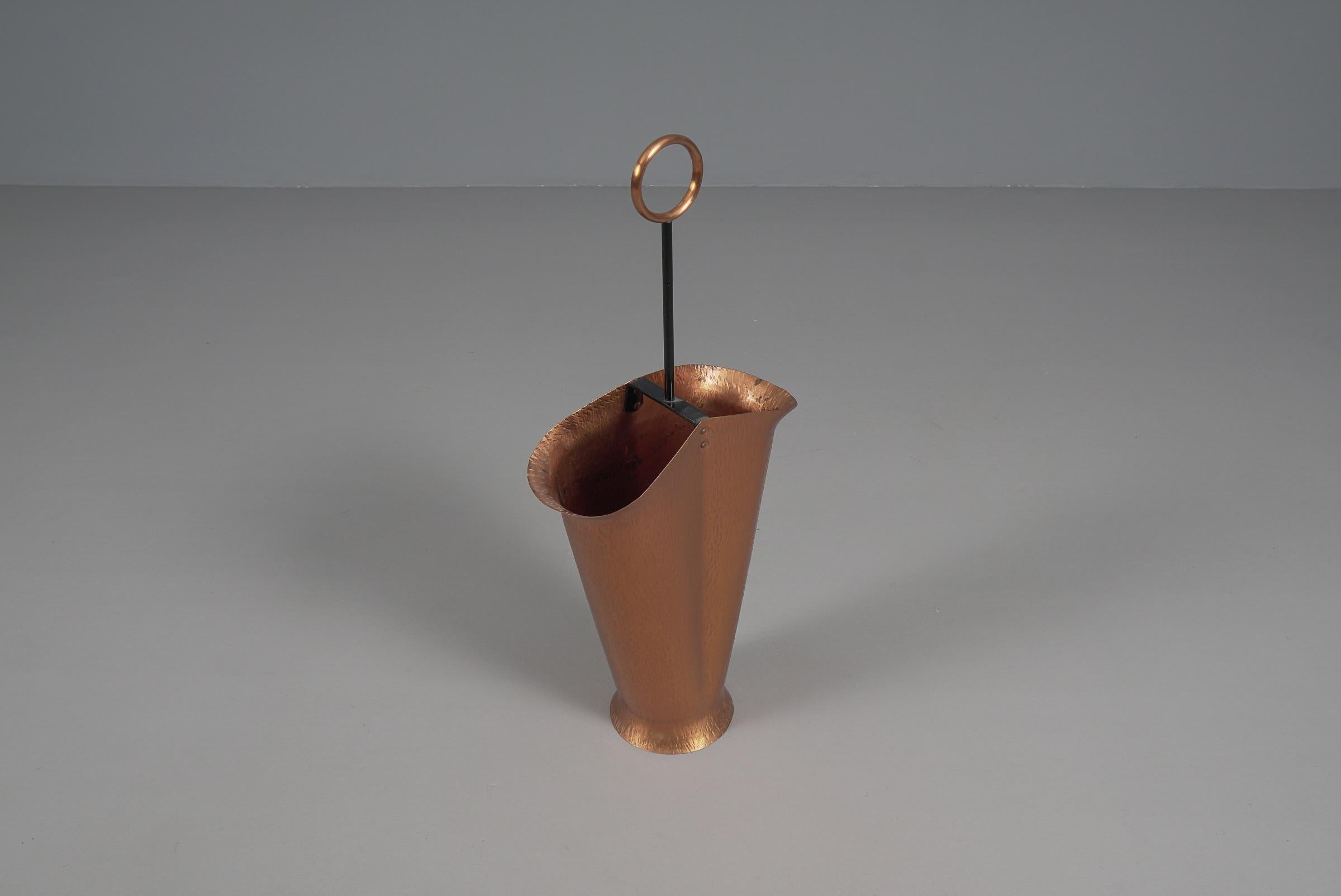 Handmade Umbrella Stand in Copper and Brass, 1960s, Austria In Good Condition For Sale In Nürnberg, Bayern