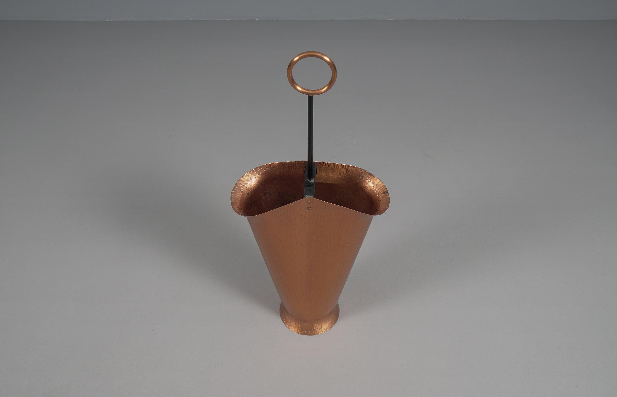 Handmade Umbrella Stand in Copper and Brass, 1960s, Austria For Sale 2