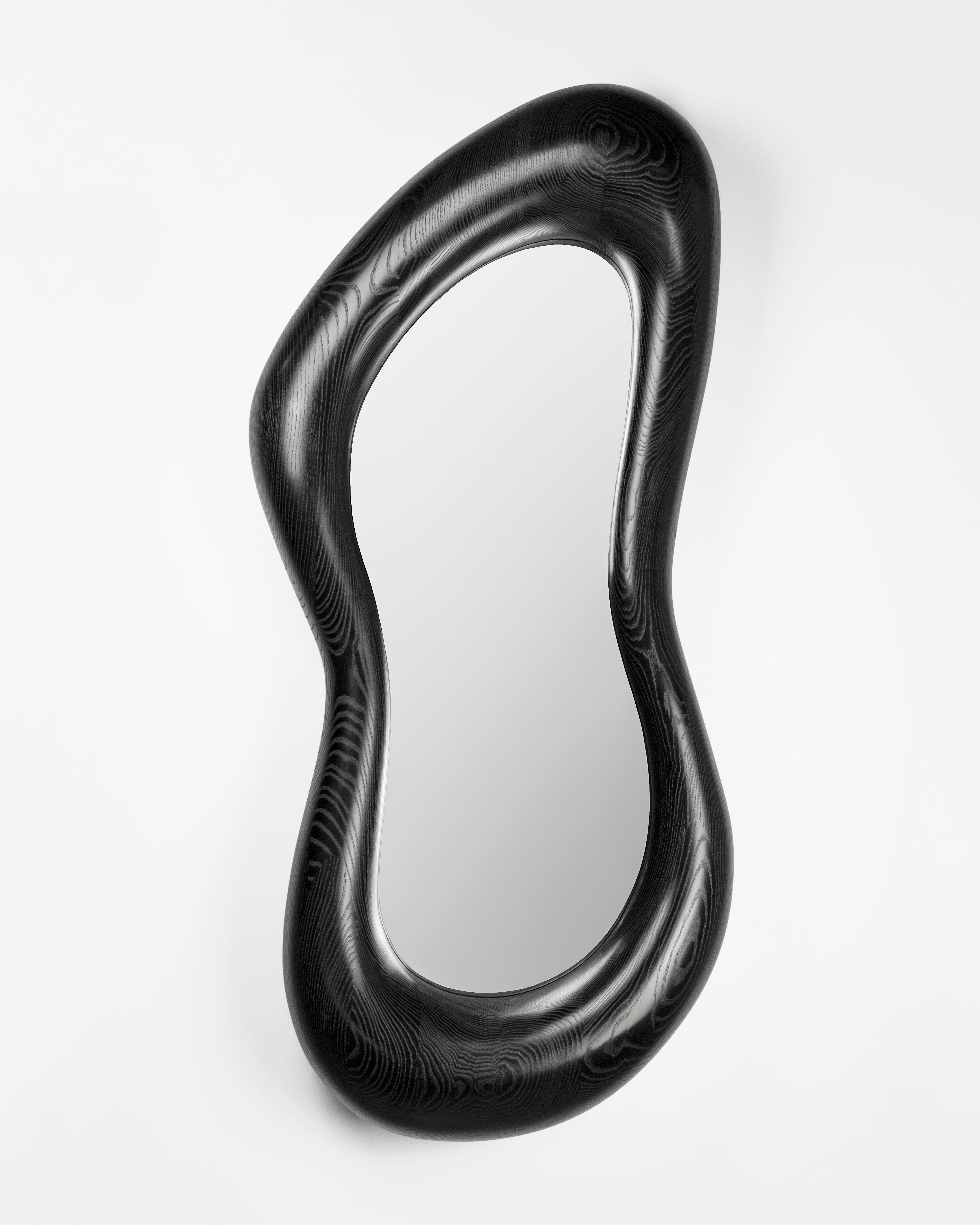 Handmade Unique Ash Hanging Mirror by Maxime Goléo
Unique piece
Dimensions: 60 x 130 x 20 cm
Material: solid ash
Finish: black and oil finish

Each piece is unique, handmade, signed and dated.
Other dimensions and types of wood on request.

This